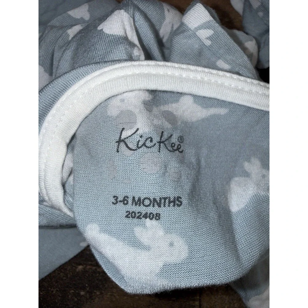 Kickee Pants Bamboo Sleeper Size 3-6 Months Blue Bunnies